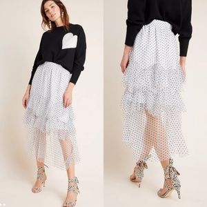 Anthro “Eva Franco” Lukjana Polka Dot Tulle Skirt